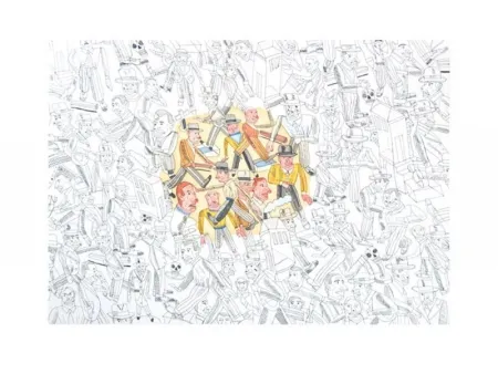 Etching And Aquatint Segui - LA FOULE