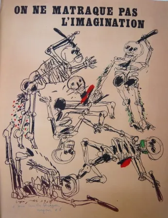Lithograph Segui - On ne matraque pas l'imagination