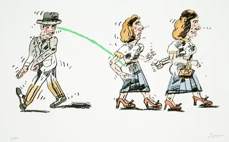 Lithograph Segui - Regard furieux