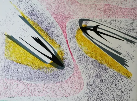 Lithograph Serrano - Dialogue spatial