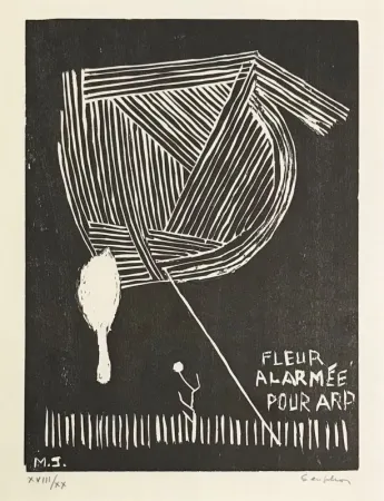 Woodcut Seuphor - Hommage à Hans Arp