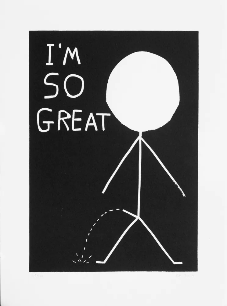 Linocut Shrigley - I am so great