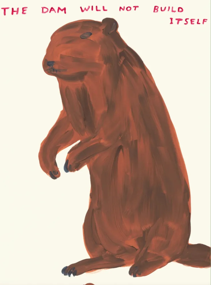 Screenprint Shrigley - The Dam Will Not Build Itself