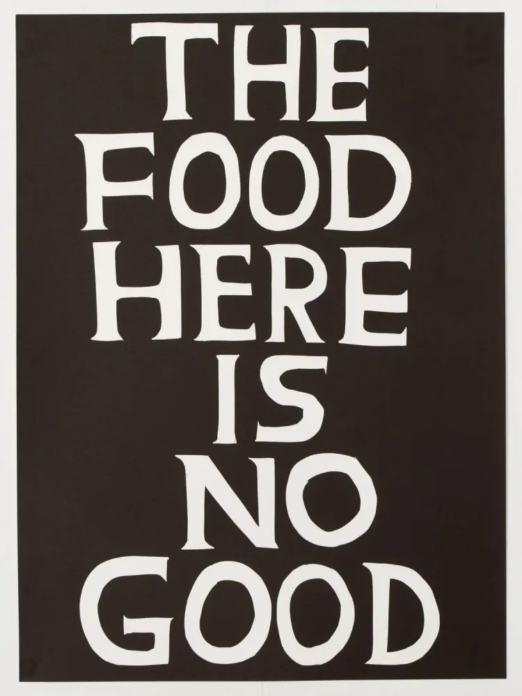 Linocut Shrigley - The food here is no good