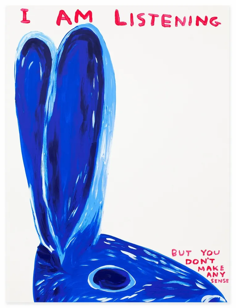 Screenprint Shrigley - Untitled (I Am Listening)