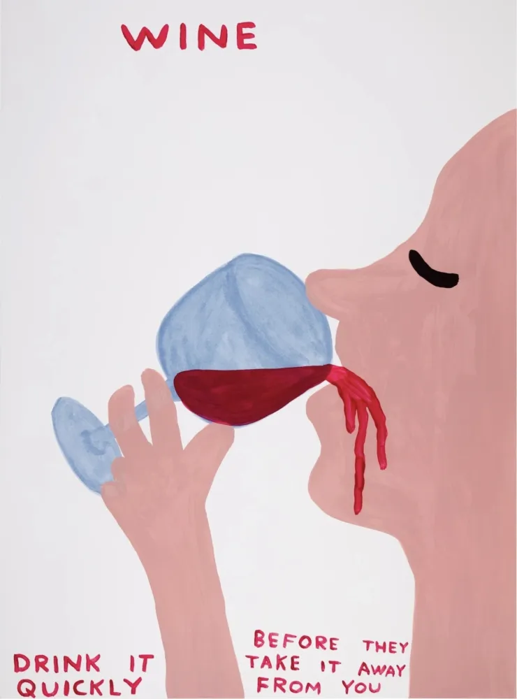 Screenprint Shrigley - Wine