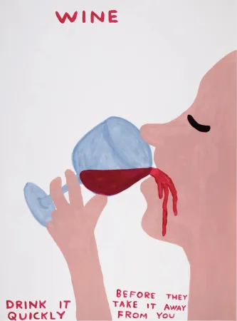 Screenprint Shrigley - Wine