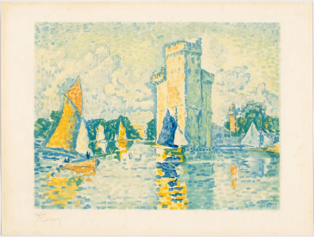 Aquatint Signac - Paul Signac, Le Port de La Rochelle. 1924. Aquatinte signée. 
