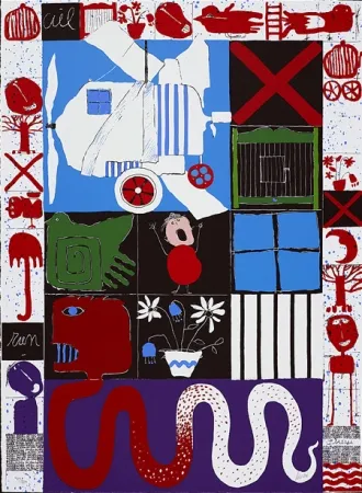 Screenprint Silvain - L'oiseau cage