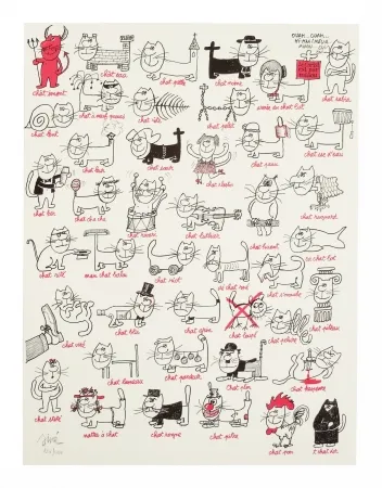 Lithograph Siné - Les chats
