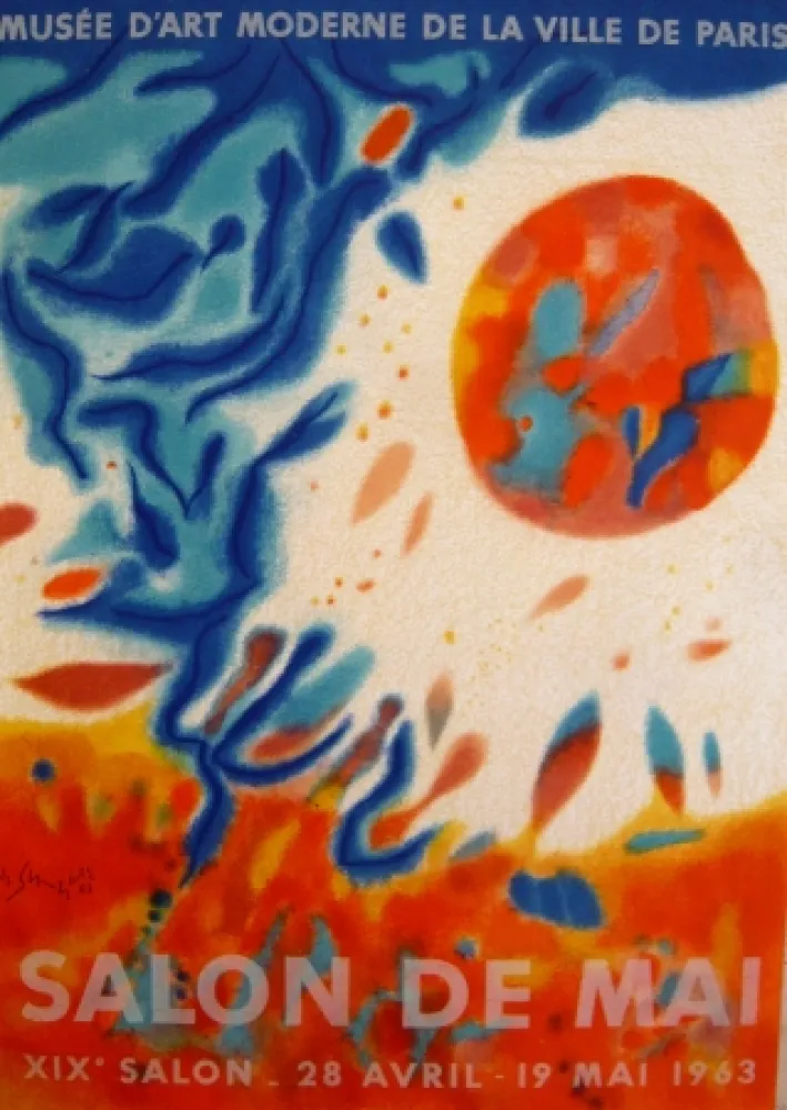 Lithograph Singier - Affiche exposition Musée d'art moderne