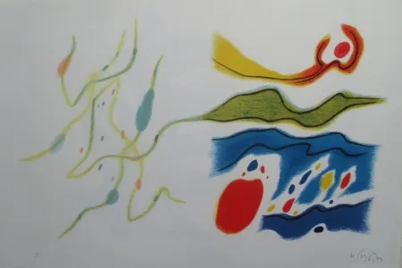 Lithograph Singier - Blason du corps blessé