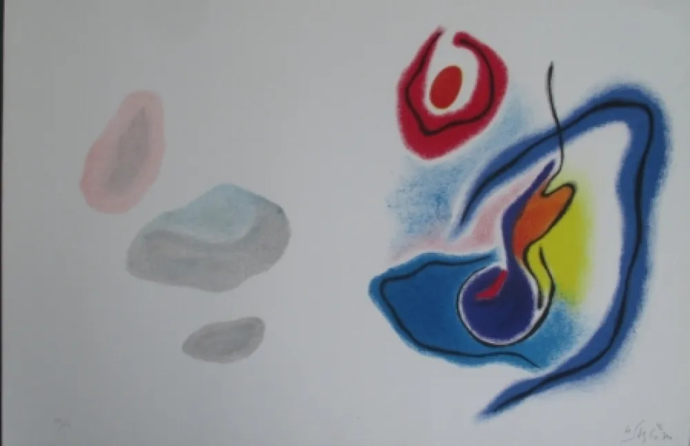 Lithograph Singier - Blason du corps blessé