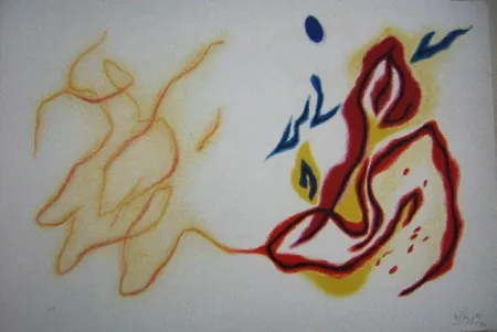 Lithograph Singier - Blason du corps blessé