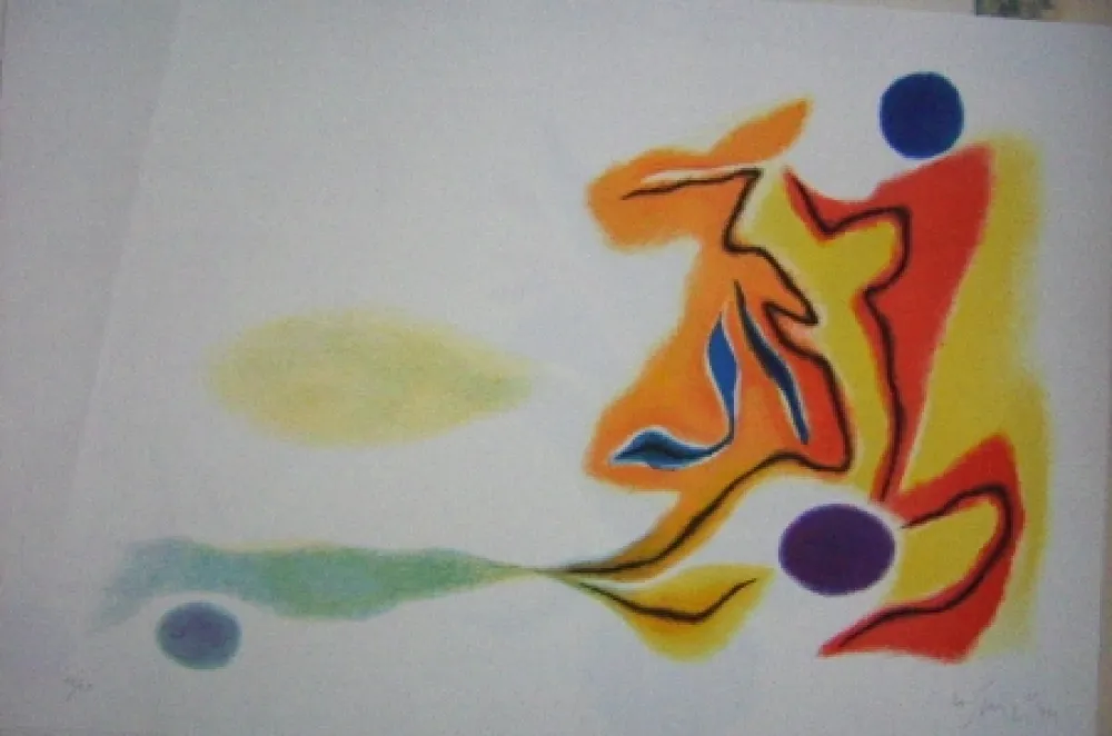 Lithograph Singier - Blason du corps blessé