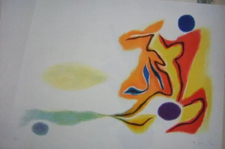 Lithograph Singier - Blason du corps blessé