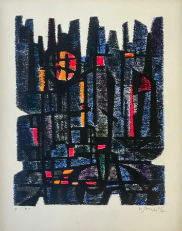 Lithograph Singier - L'Appareil de Maître Gessner 