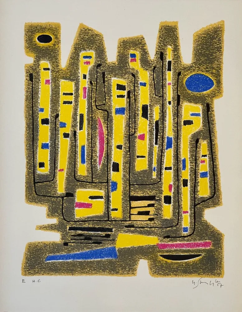 Lithograph Singier - Le Contrapunctor de Buxtehude 