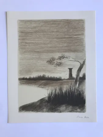 Lithograph Skira - Un barrage avec château d'eau (L'Eau V)