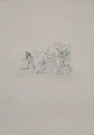 Lithograph Slevogt - Aufstand der Soldaten gegen Klearchos