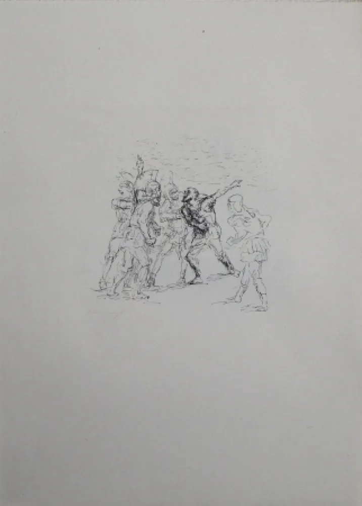 Lithograph Slevogt - Der verwundete Hellene