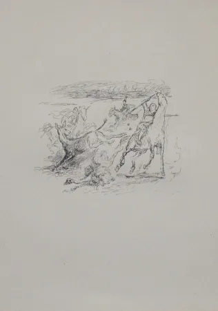 Lithograph Slevogt - Jagd der hellenischen Soldaten 