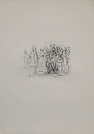 Lithograph Slevogt - Versammlung des Klearchos