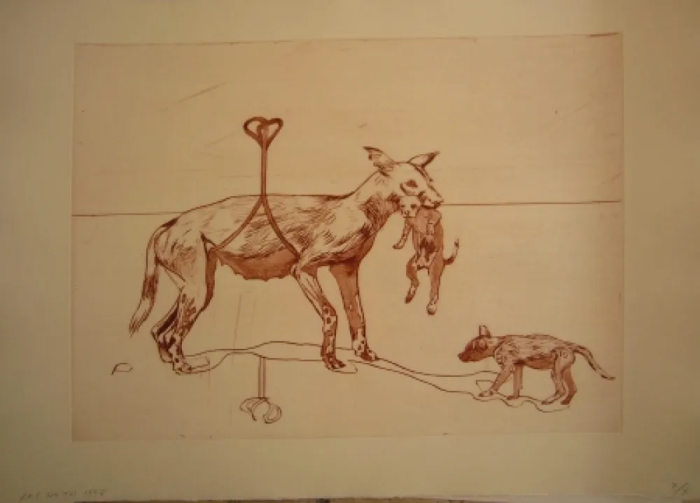 Etching And Aquatint Smith - Perros de piedra I C