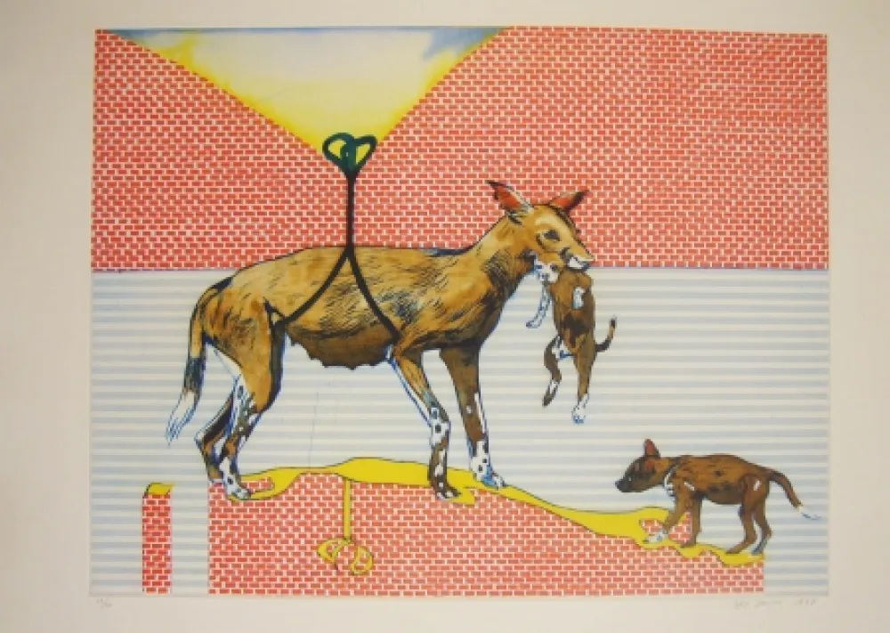 Etching And Aquatint Smith - Perros de piedra III