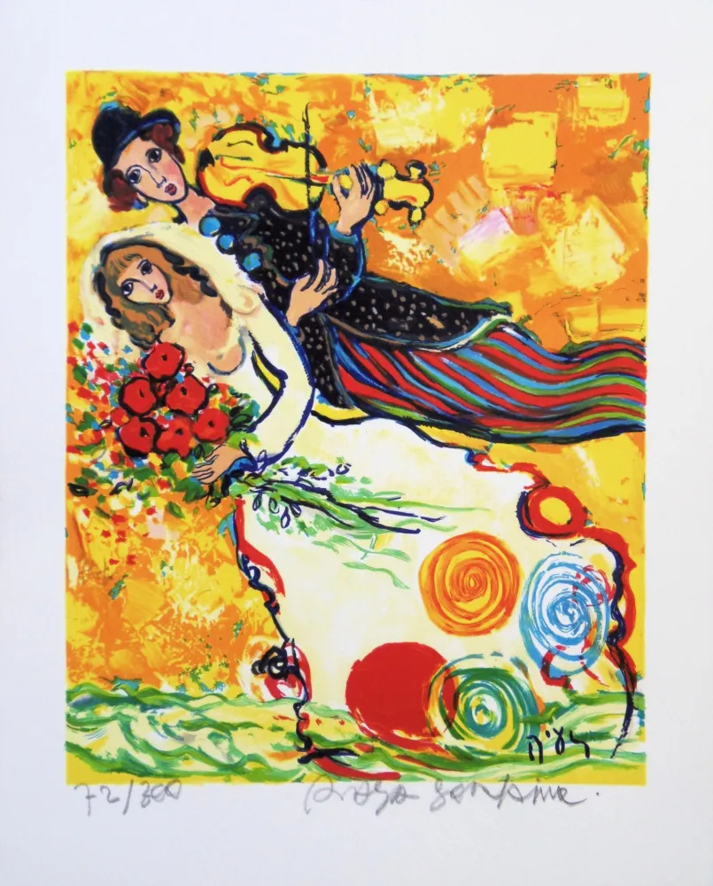 Lithograph Sorkine -  Mariage au violon