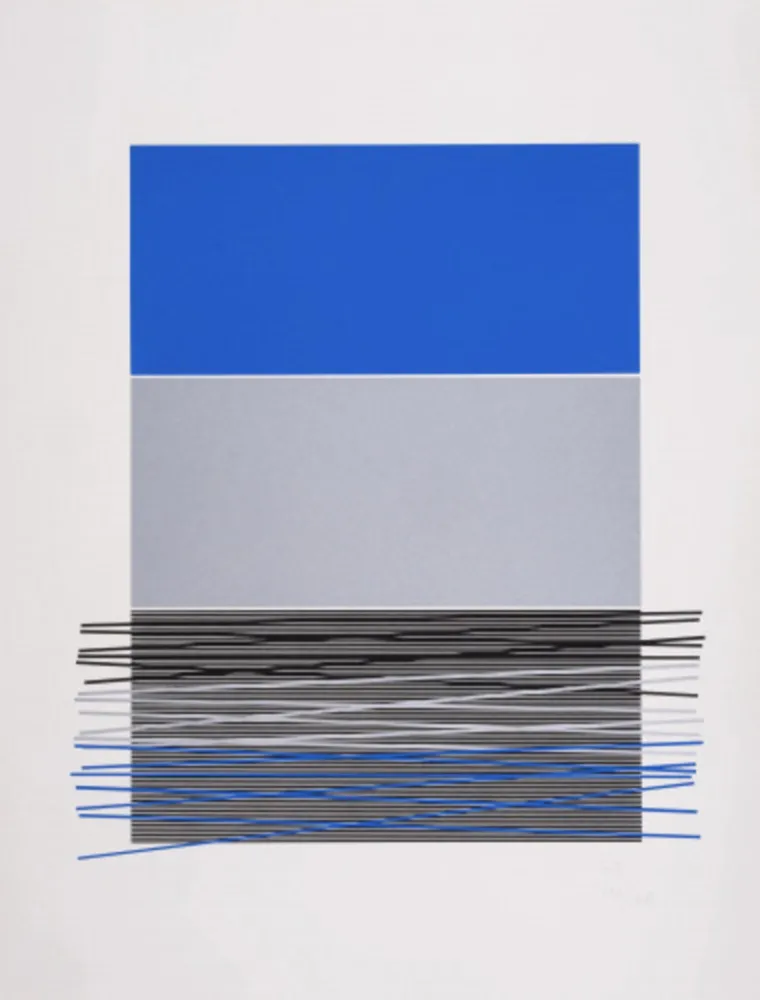 Screenprint Soto - Untitled (Blue Horizon Lines)