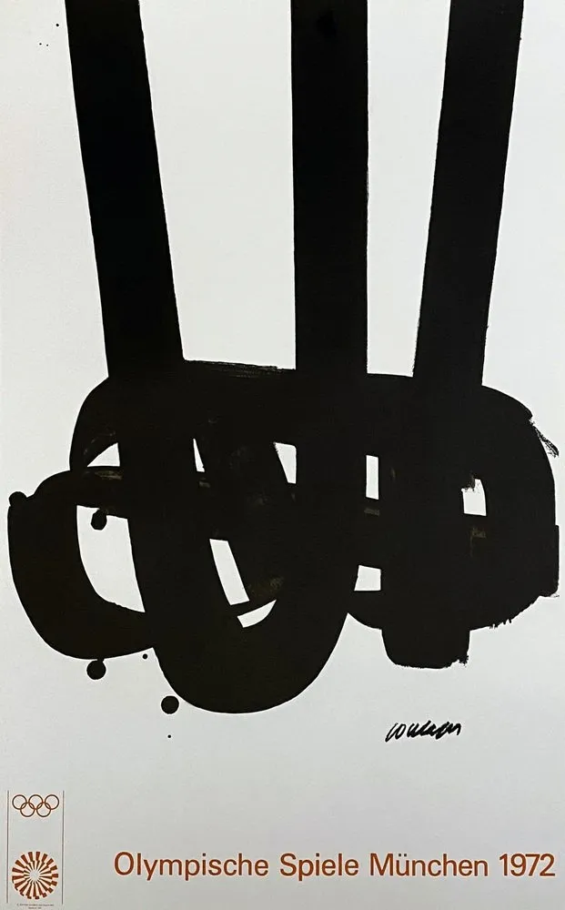 Lithograph Soulages - Affiche litho pour les JO