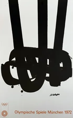 Lithograph Soulages - Affiche litho pour les JO