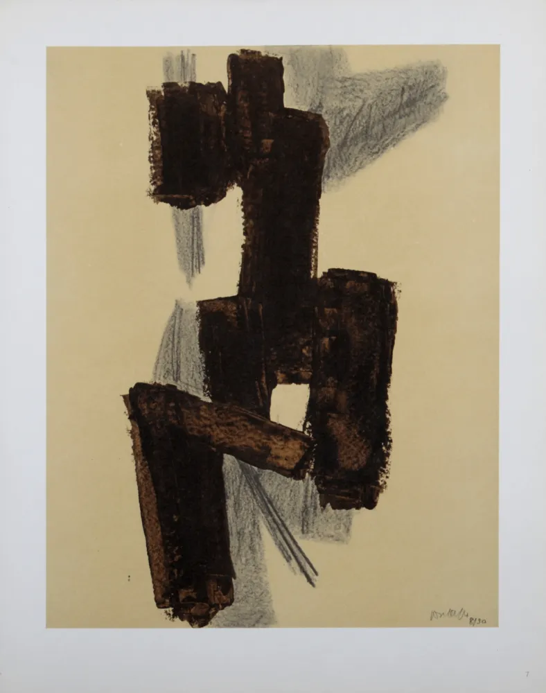 Lithograph Soulages (After) - Composition #6, 1962