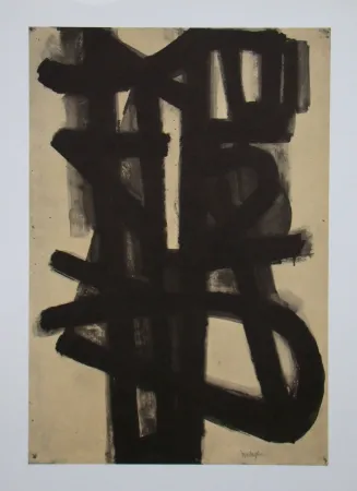 Lithograph Soulages (After) - Peinture sur papier - 1947