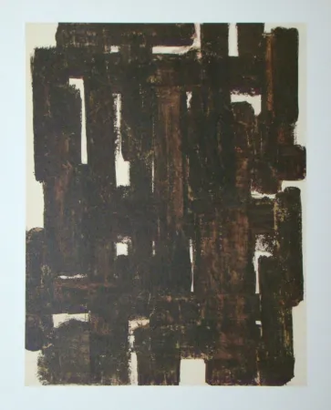 Lithograph Soulages (After) - Peinture sur papier - 1948