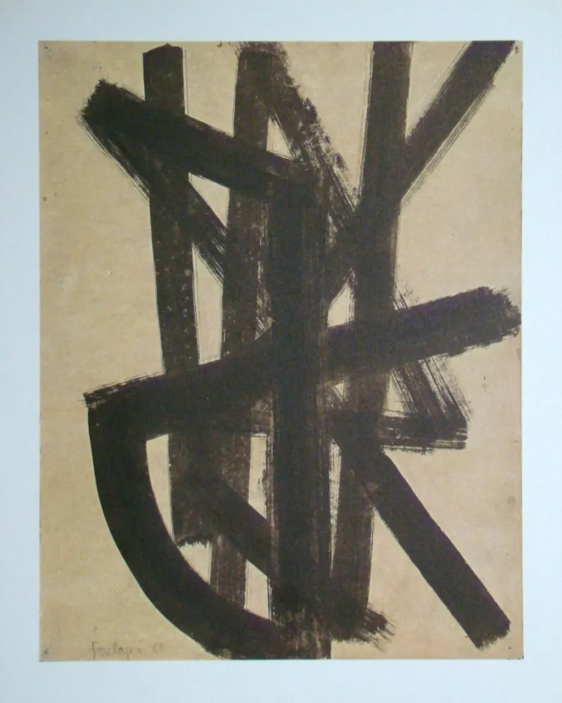 Lithograph Soulages (After) - Peinture sur papier - 1948