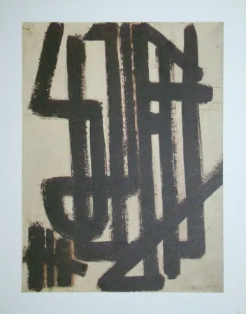 Lithograph Soulages (After) - Peinture sur papier - 1948