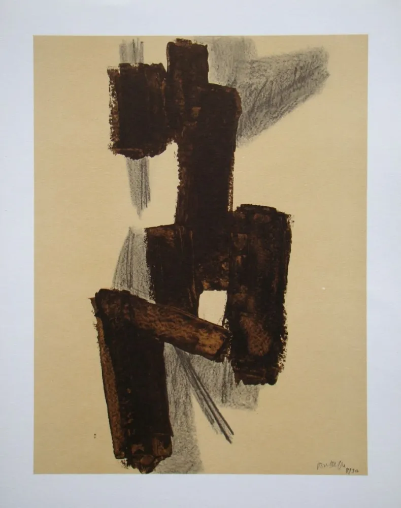 Lithograph Soulages (After) - Peinture sur papier - 1950
