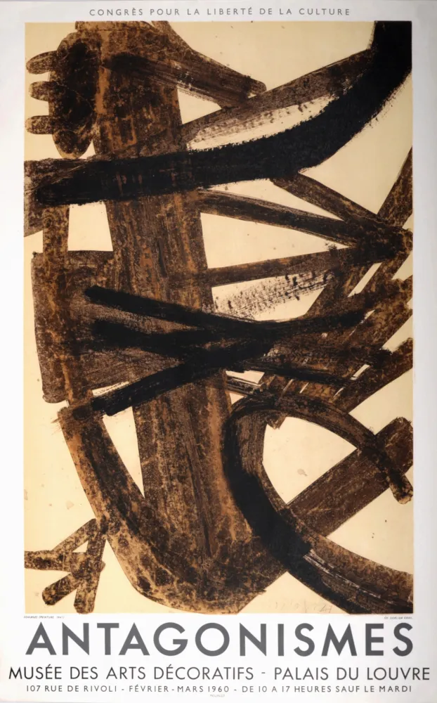 Lithograph Soulages - Antagonismes, 1960 - Mourlot edition