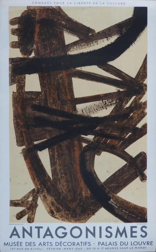 Lithograph Soulages - Antagonismes (Brou de Noix)