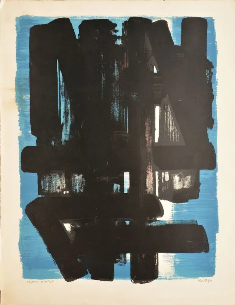 Lithograph Soulages - Composition n°5