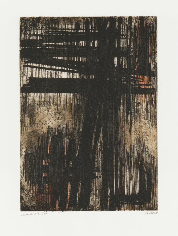 Etching Soulages - Eau-Forte VII