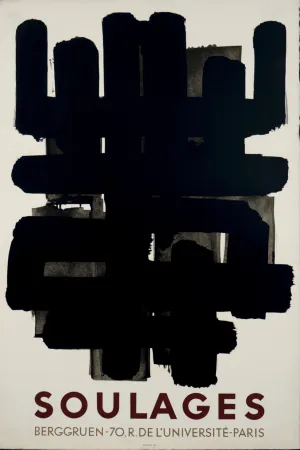 Lithograph Soulages - Galerie Berggruen, 1958 - Deluxe edition!