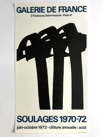 Poster Soulages - Galerie de France