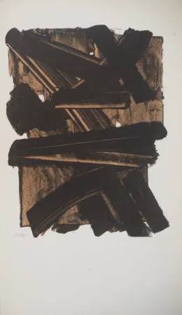 Lithograph Soulages - Gouache 13