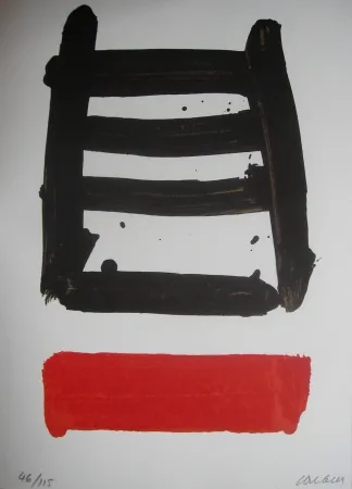 Lithograph Soulages - Jean Cassou: vingt-deux poèms