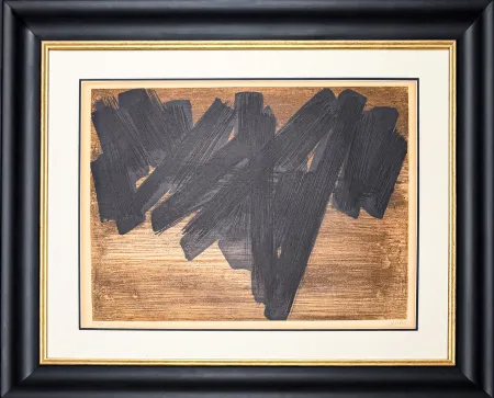Etching Soulages - Pierre Soulages (1919–2022) - Eau-forte V - Etching on BFK Rives paper - 1956