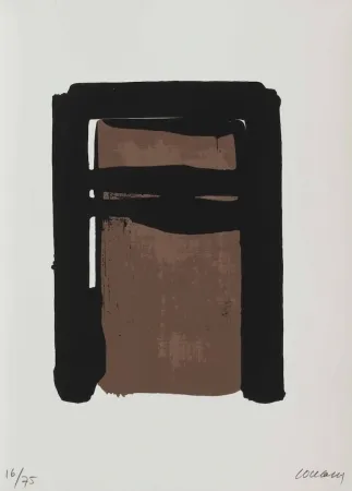 Screenprint Soulages - Serigraphie no. 10 (from Sur le mur d'en face)