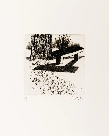 Etching Southall - From Black and White of Brick and Bark (Bench)